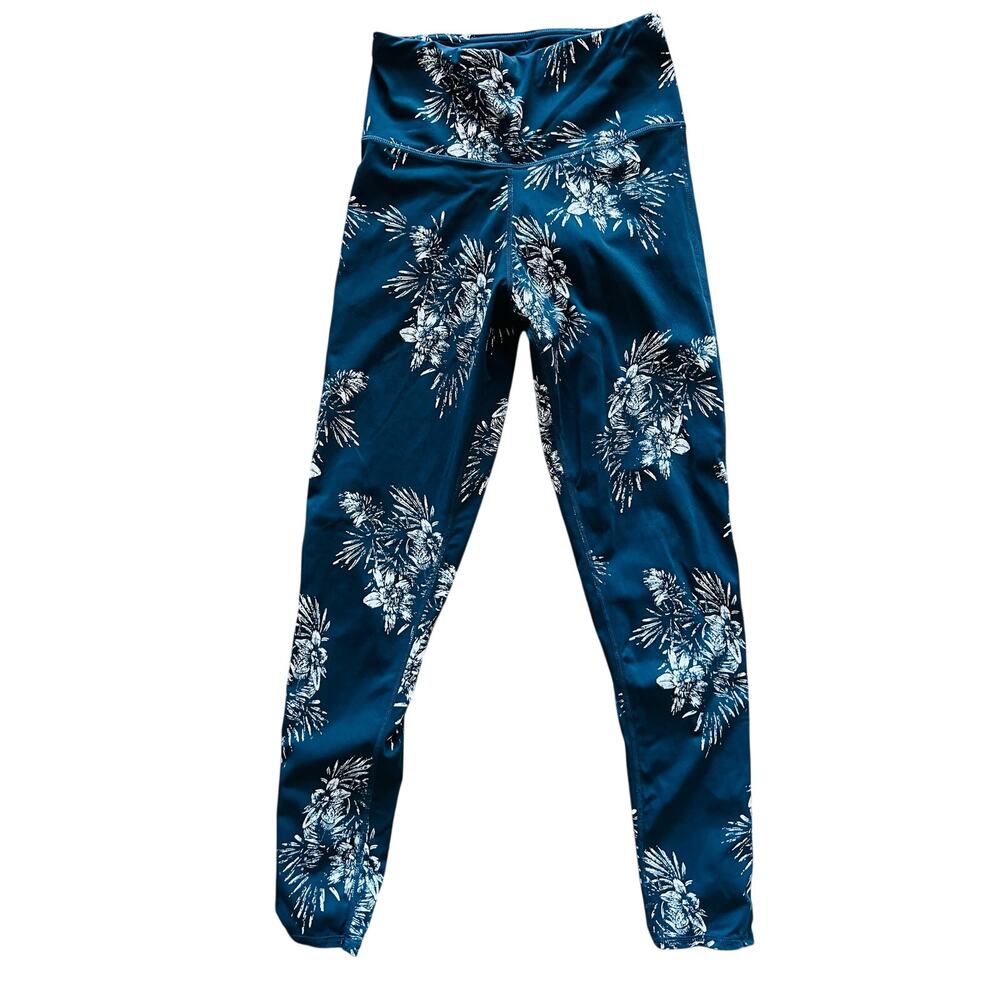 Vuori Teal Floral High-Rise Leggings